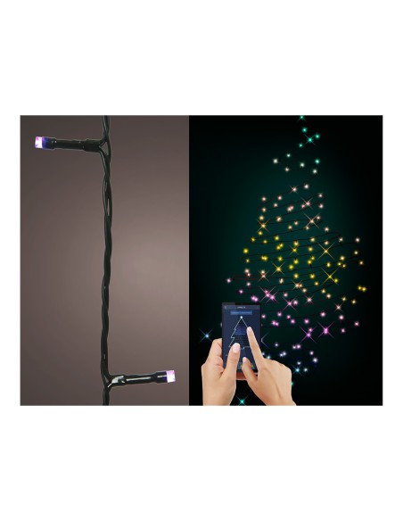 Guirnalda rgb danzante 50 leds bluetooth, multicolor, exterior, 4,9 m