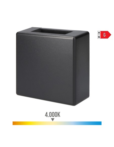 Aplique led cuadrado con 2 proyecciones 3 w 237 lm 4000 k luz dia ip54 11.5 x 11.5 x 5 cm