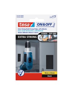 Tiras de cierre extrafuerte negro 50 mm x 10 cm, 2 pares