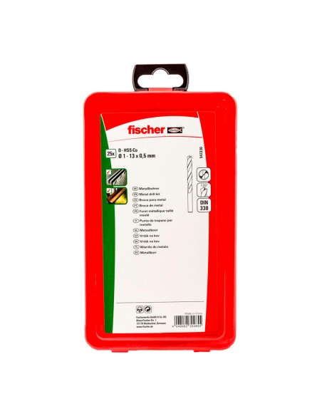 Broca para metal hss-co din 338, juego 25 piezas, ø1,00 - ø13,00 mm