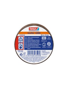 Cinta aislante homologada marrón 19 mm x 20 m
