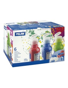 Caja con 6 botellas de 125 ml de témpera colores surtidos