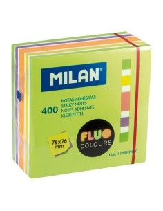 Bloc 400 notas adhesivas colores fluor 76 x 76 mm