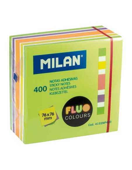 Bloc 400 notas adhesivas colores fluor 76 x 76 mm
