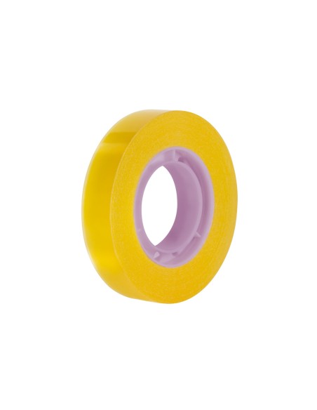Cinta adhesiva 12 mm x 33 m color amarillo transparente