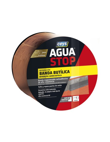 Aguastop banda impermeable butilo color teja 10 cm x 10 m