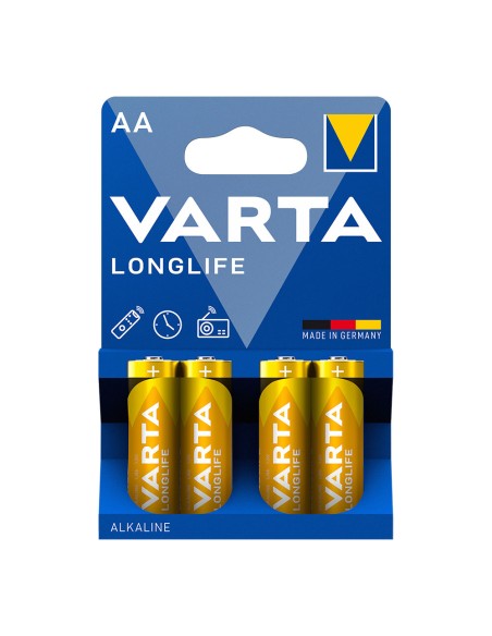 Pila alkalina longlife aa - lr06 (blister 4 uds) ø14,5 x 50,5 mm