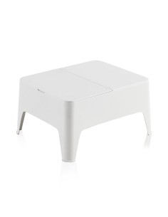 Mesa auxiliar alaska color blanco para exterior 58 x 48 x 30 cm