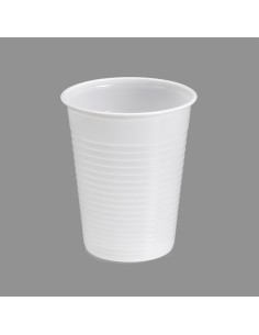 Vasos de plástico blancos 200cc, 25 uds