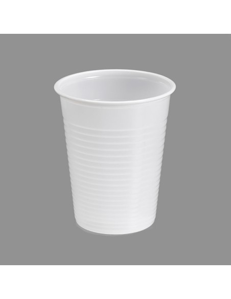 Vasos de plástico blancos 200cc, 25 uds