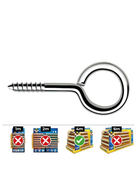 Hembrilla roscada cerrada ø3,5 x 60 mm zincado, caja 250 uds