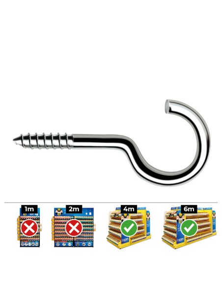 Hembrilla roscada abierta ø3,0 x 40 mm zincado, caja 500 uds