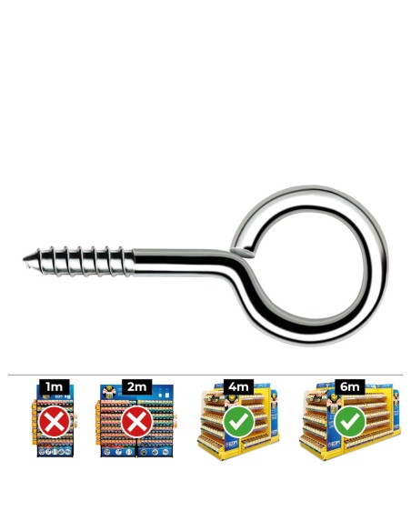 Hembrilla roscada cerrada ø4,0 x 60 mm zincado, caja 250 uds