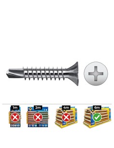 Caja 500 unid. punta broca avellanada philips din/ref 7504p ø4,2x16mm zincado celo