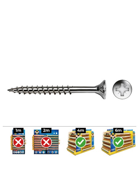 Caja 50 unid. tornillo madera avellanado pz r/parc ref vloxp ø5x100mm zincado