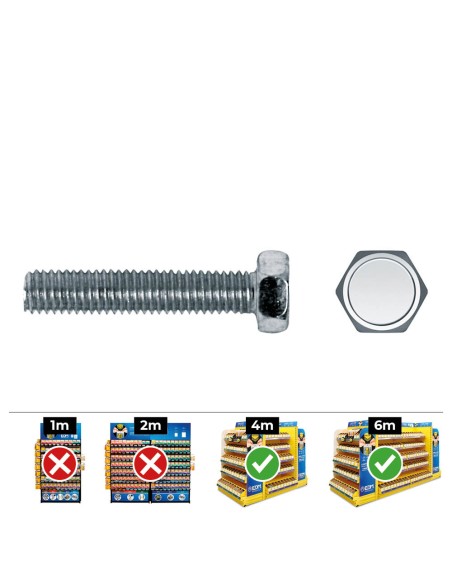 Caja 250 unid. tornillo metrica hexagonal din/ref 933 ø5x45mm zincado celo