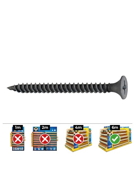 Caja 500 unid. tornillo placa yeso placa-metal ssf ø3,5x55mm fosfatado celo