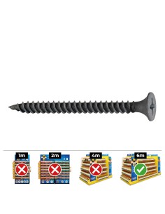 Caja 500 unid. tornillo placa yeso placa-metal ssf ø3,9x65mm fosfatado