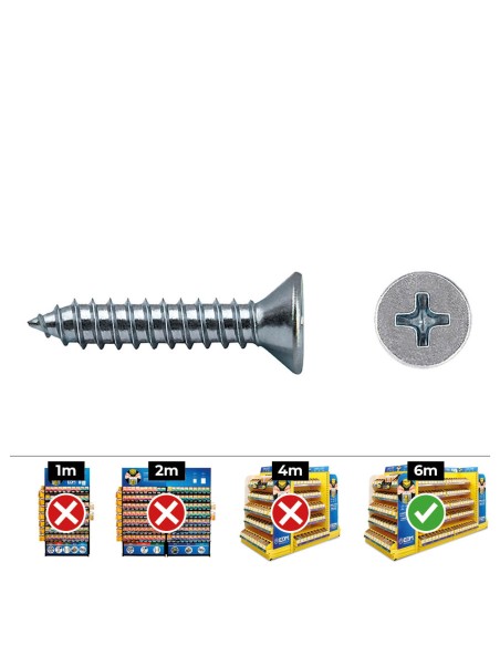 Caja 1000 unid. tornillo chapa avellanado philips din/ref 7982 3,5x9,5mm zincado celo