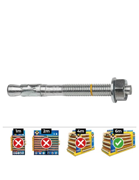 Anclaje homologado ce bap ø12 x 110 mm/10 zincado, caja 20 uds