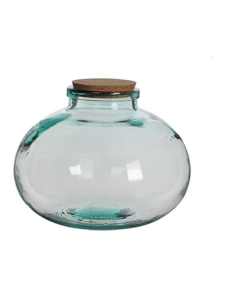 Bote de cristal redondo olly con tapón de corcho