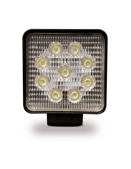 Faro de trabajo cuadrado 9 leds 2150 im 27w 10 - 80v