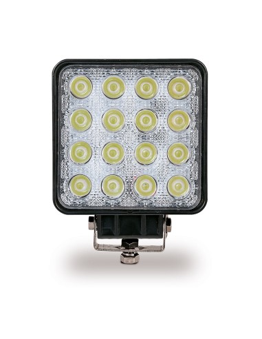 Faro de trabajo cuadrado 16 leds 3500 im 48w 10 - 48v