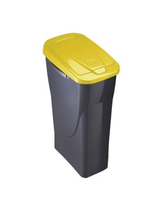 Cubo ecobin con tapa color negro/amarillo 20 x 31 x 42 cm 15 l
