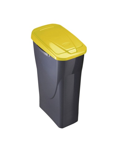 Cubo ecobin con tapa color negro/amarillo 20 x 31 x 42 cm 15 l