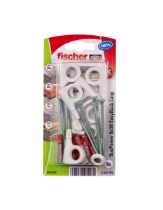 Hembrilla cerrada duopower easyhook ø8 x 40 mm, blister 6 uds