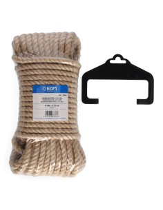 Cuerda yute natural 3 cabos calibre 8 mm x 15 m