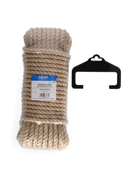 Cuerda yute natural 3 cabos calibre 10 mm x 20 m