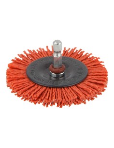Cepillo de disco de nylon, vástago hexagonal 1/4", ø75 x 10 mm