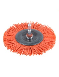 Cepillo de disco de nylon, vástago hexagonal 1/4" ø100 x 10 mm