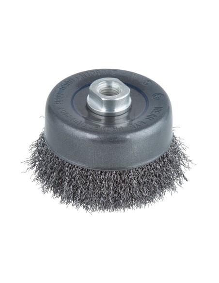 Cepillo metálico, forma de copa, trenzado rosca m14 ø100 mm