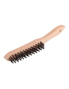 Cepillo metálico de mano, acero, 4 filas, con mango de madera, 280 mm