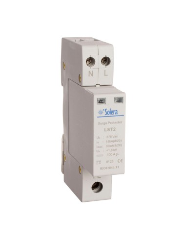 Protector sobretension 1p+n 15ka 275v transitorio 1 modulo solera (retractilado) lst2