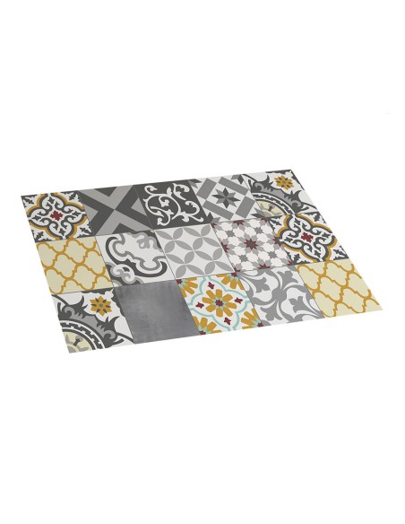 Alfombra vinilica croma patch gris-ambar 45 x 75 cm