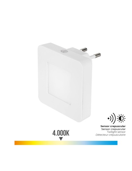 Piloto noche led cuadrado 0,5 w 5 lm 4000 k