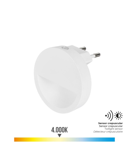 Piloto noche led redondo con visera 0,5 w 5 lm 4000 k