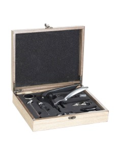 Estuche de madera sommelier 9 piezas