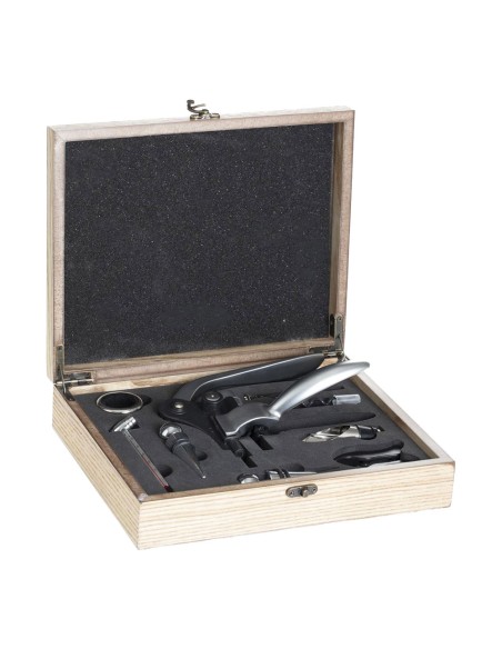 Estuche de madera sommelier 9 piezas