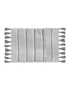 Alfombra de baño 'pom pom' gris 50 x 75 cm