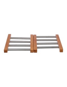 Salvamantel extensible de bambu e inoxidable