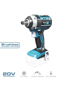 Llave de impacto 20 v brushless 280 nm (sin batería ni cargador)