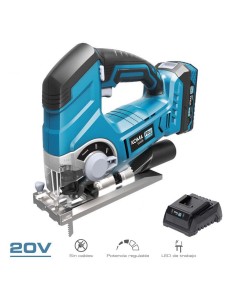 Kit sierra de calar 20 v con 1 bateria 2.0a y cargador 08772. 23 x 21,5 cm