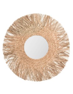 Espejo de junco natural ø80cm (espejo ø30cm) colección 'jungly'