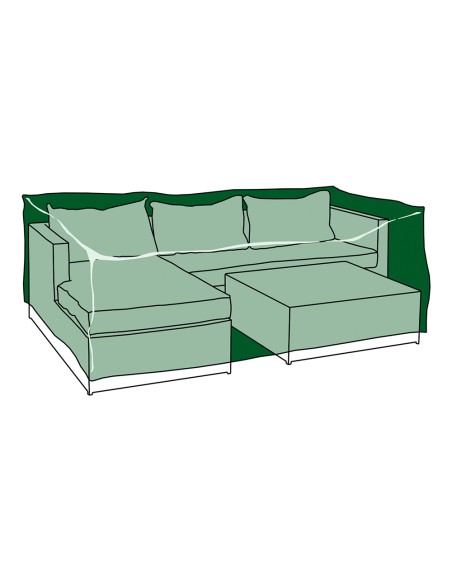 Funda protección cubre chaiselong+mesa 213x132x74cm 240g/m