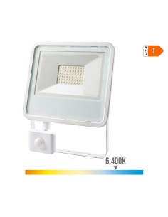 Foco proyector led con sensor de presencia 50 w, 4000 lm, 6400 k, luz fría 23,8 x 4,5 x 19,2 cm