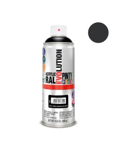 Pintura acrílica spray evolution 520 cc ral 9004 signal black 300 g